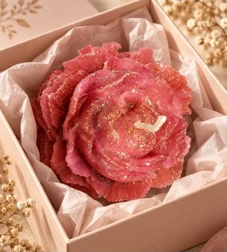 Fleur sculptée rose
